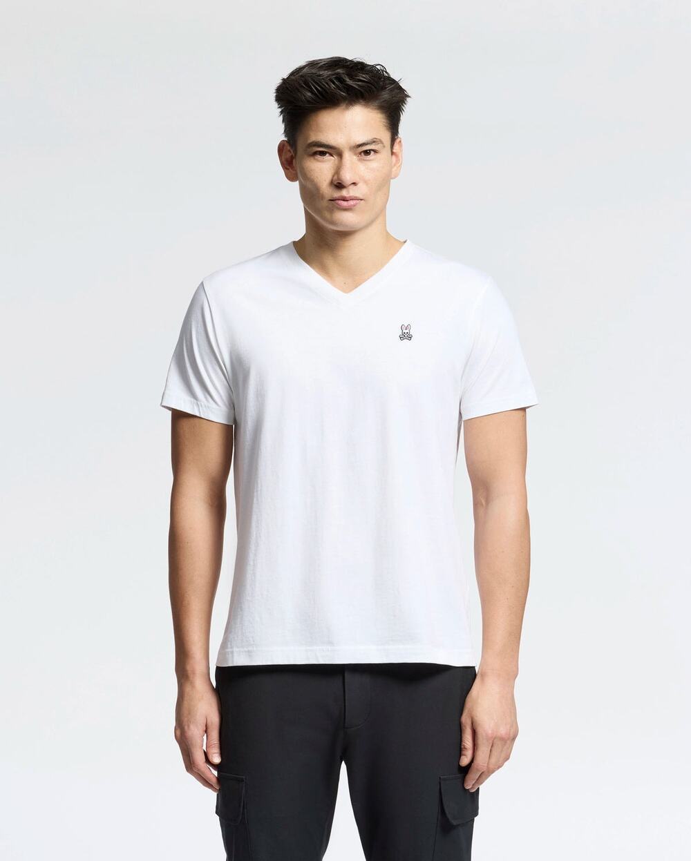 NWT Psycho Bunny Classic V Neck Tee in White size XXL